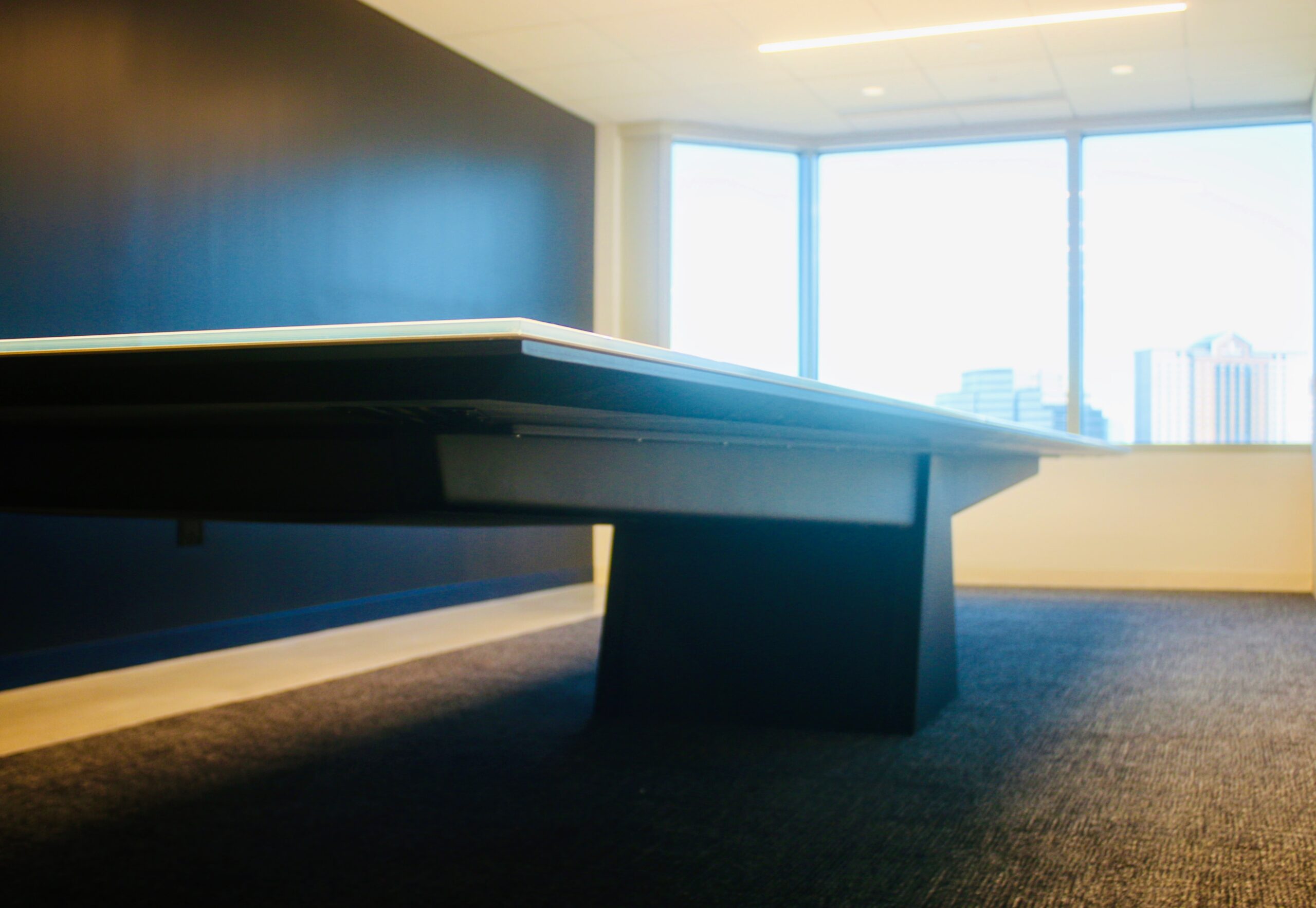 Low angle photo of conference table